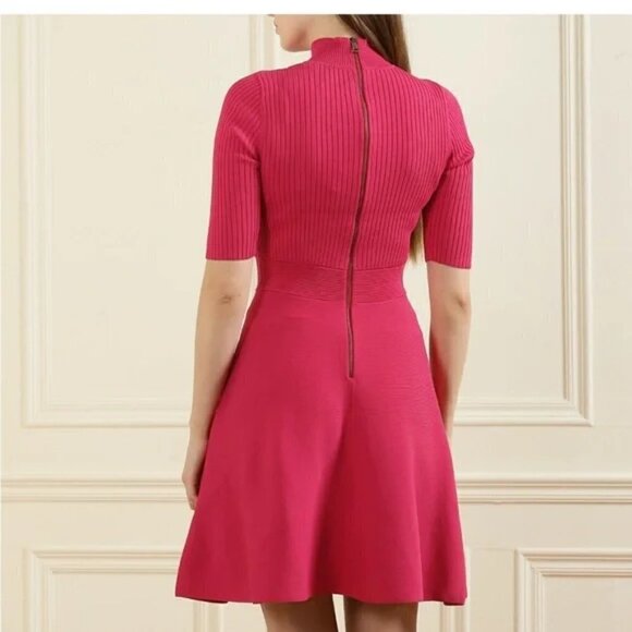 Ted Baker, Size 3 (US 8-10) Viviiyy Engineered Skater Dress,  Hot Pink,  EUC - Picture 16 of 16